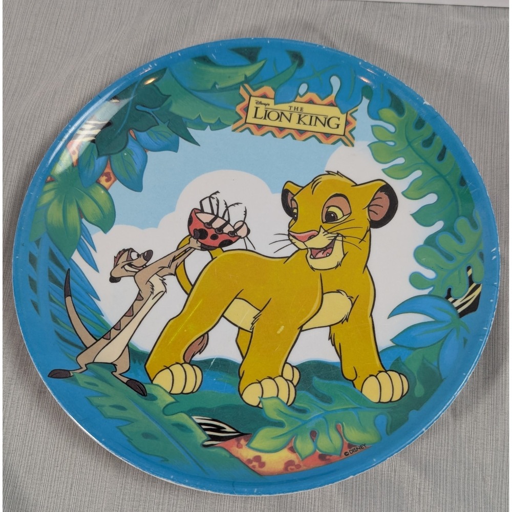 Vintage Disney The Lion King Plate Simba Timon Zak Designs Melamine Blue 8 inch